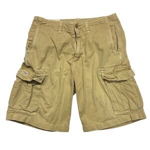 American Eagle Mens Cargo Shorts 32 Khaki Utility Multi-Pocket Streetwear Grunge